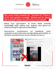 DMM'den 'Karadeniz'de Türk gemisi vuruldu' iddiasına ilişkin açıklama