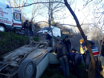 Otomobil takla attı: 1 yaralı