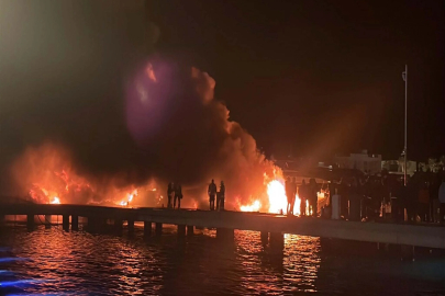 Bodrum'da 7 motoryatın battığı marinadaki yangına ilişkin bilirkişi incelemesi başlatıldı