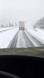 Antalya- Konya yolunda kar yağışı