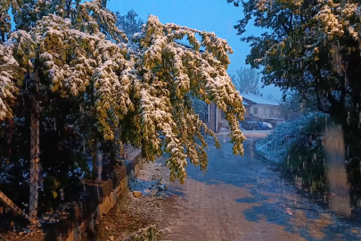 Ağlasun'da kar etkili oldu