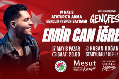 Kepez’de 19 Mayıs sahnesinde Emir Can İğrek konseri